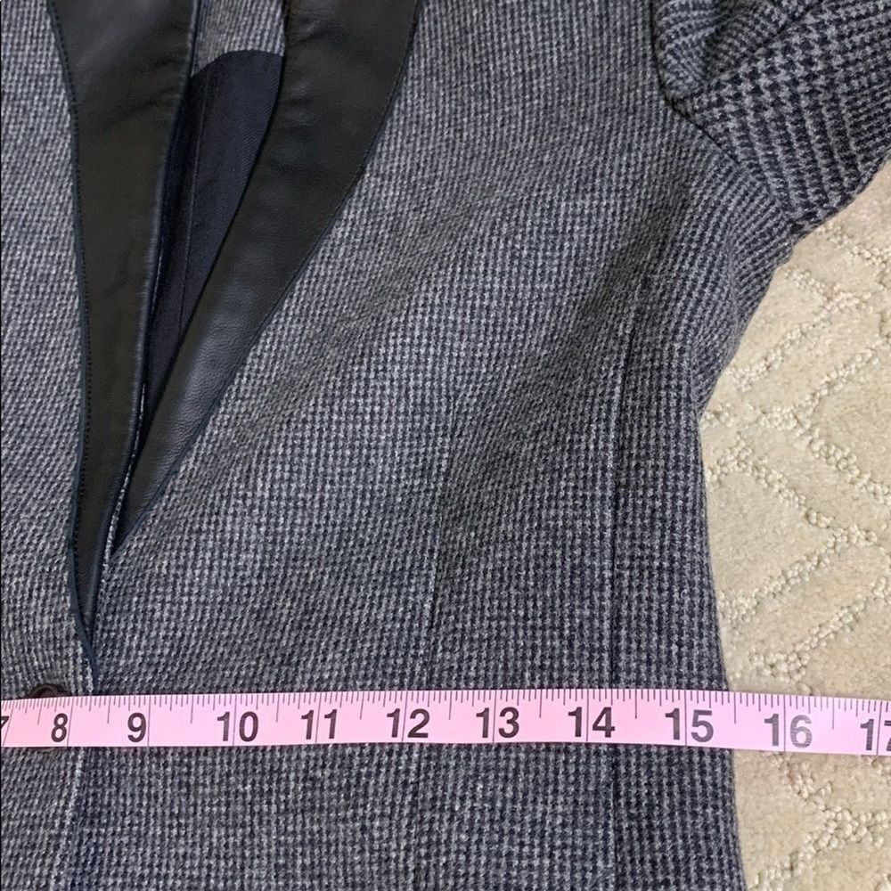 AllSaints Lorie Tula Wool Coat Gray Leather Trim Italian Cloth Women's 4 - Picture 10 of 12